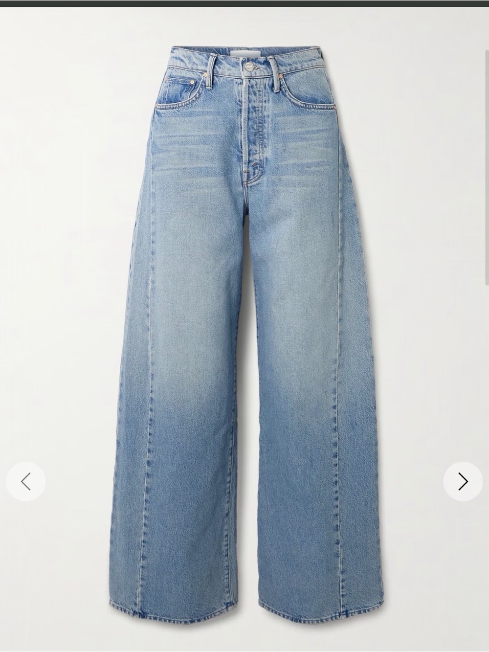 Mother Pipe Dream Button Sneak Wide Leg Jeans